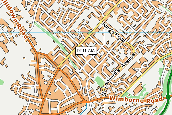 DT11 7JA map - OS VectorMap District (Ordnance Survey)