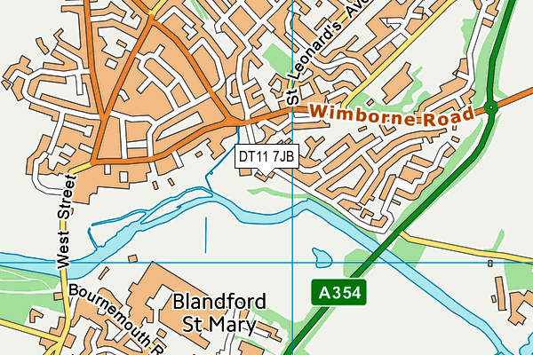 DT11 7JB map - OS VectorMap District (Ordnance Survey)