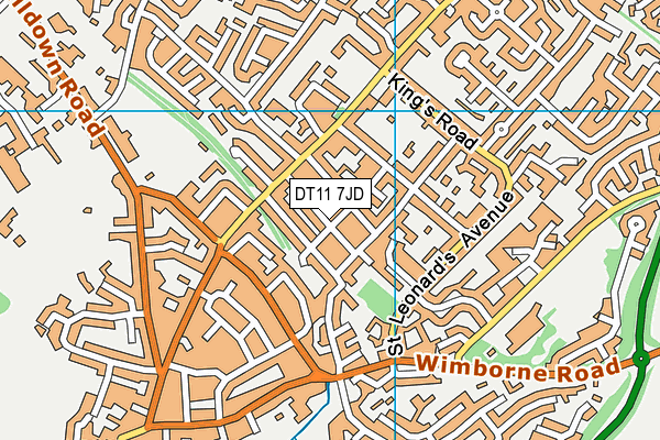 DT11 7JD map - OS VectorMap District (Ordnance Survey)