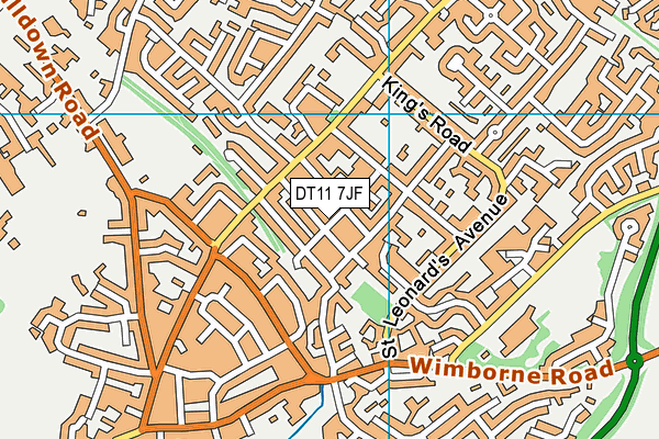 DT11 7JF map - OS VectorMap District (Ordnance Survey)