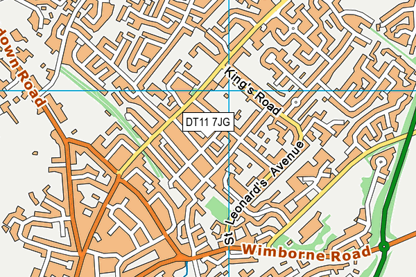 DT11 7JG map - OS VectorMap District (Ordnance Survey)