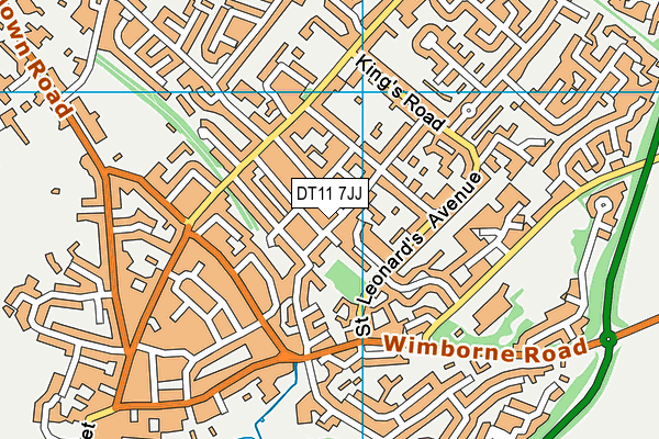 DT11 7JJ map - OS VectorMap District (Ordnance Survey)