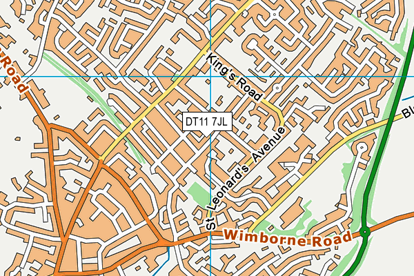 DT11 7JL map - OS VectorMap District (Ordnance Survey)