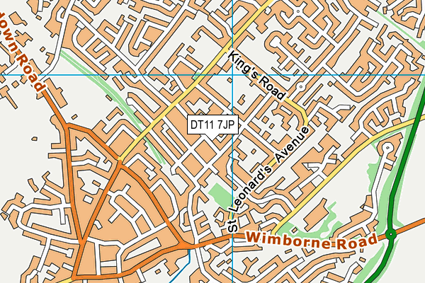 DT11 7JP map - OS VectorMap District (Ordnance Survey)