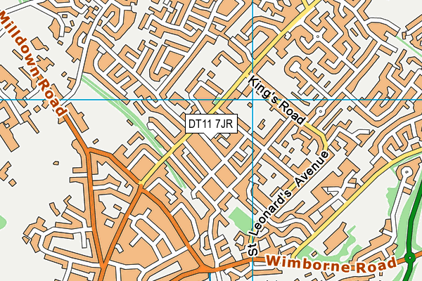 DT11 7JR map - OS VectorMap District (Ordnance Survey)