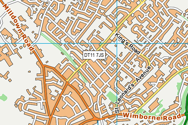 DT11 7JS map - OS VectorMap District (Ordnance Survey)
