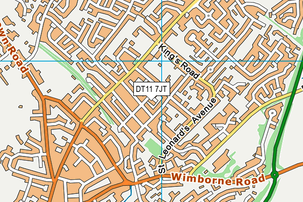 DT11 7JT map - OS VectorMap District (Ordnance Survey)