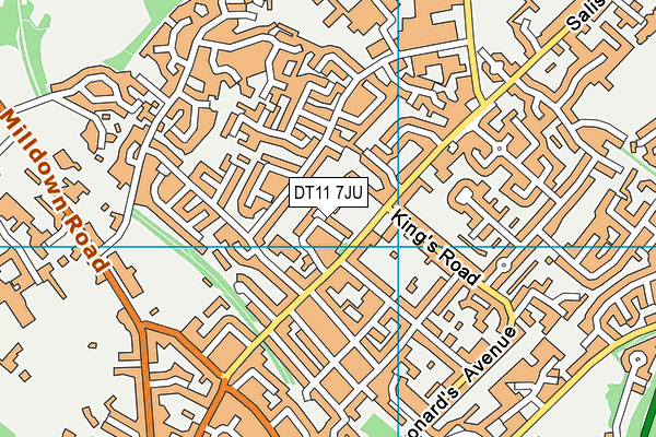 DT11 7JU map - OS VectorMap District (Ordnance Survey)