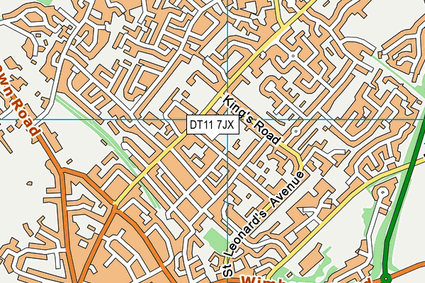 DT11 7JX map - OS VectorMap District (Ordnance Survey)