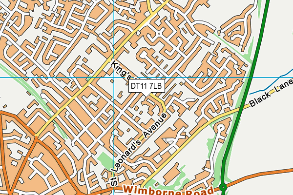 DT11 7LB map - OS VectorMap District (Ordnance Survey)