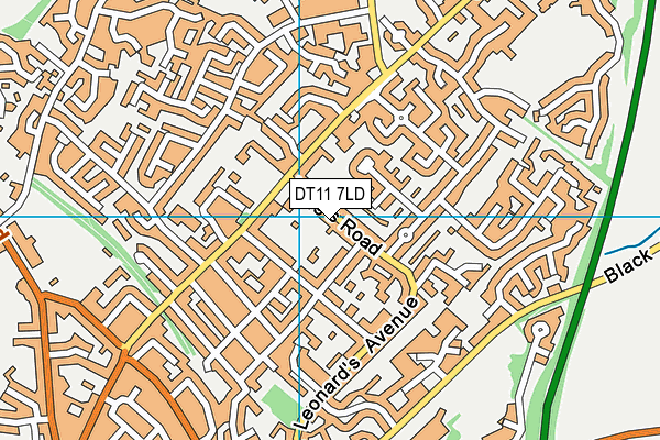 DT11 7LD map - OS VectorMap District (Ordnance Survey)