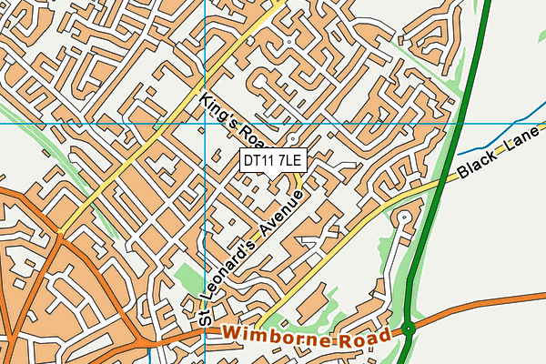 DT11 7LE map - OS VectorMap District (Ordnance Survey)