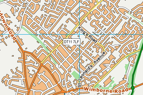 DT11 7LF map - OS VectorMap District (Ordnance Survey)