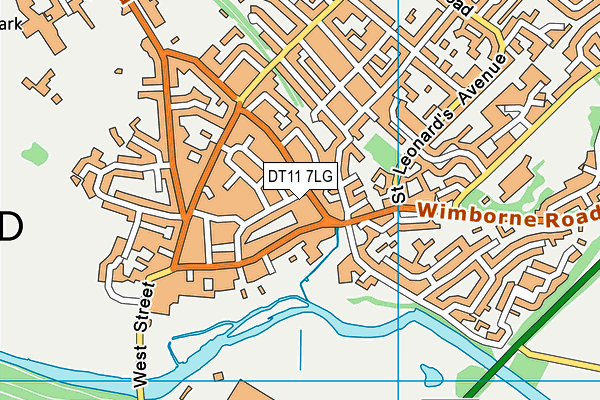DT11 7LG map - OS VectorMap District (Ordnance Survey)