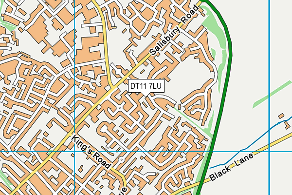 Larksmead Playing Field map (DT11 7LU) - OS VectorMap District (Ordnance Survey)