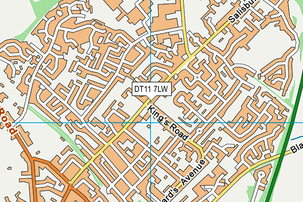 DT11 7LW map - OS VectorMap District (Ordnance Survey)