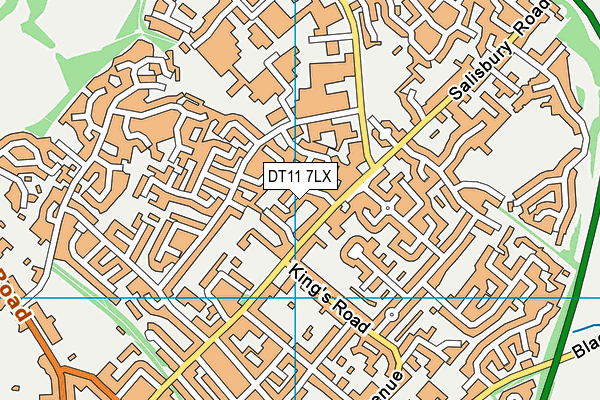 DT11 7LX map - OS VectorMap District (Ordnance Survey)