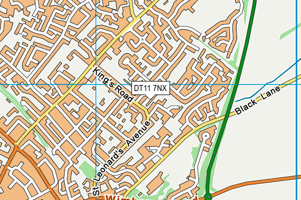 DT11 7NX map - OS VectorMap District (Ordnance Survey)