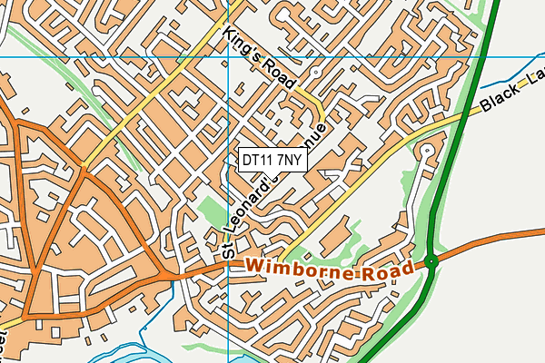 DT11 7NY map - OS VectorMap District (Ordnance Survey)