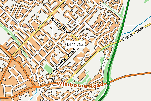 DT11 7NZ map - OS VectorMap District (Ordnance Survey)