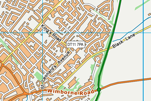 DT11 7PA map - OS VectorMap District (Ordnance Survey)