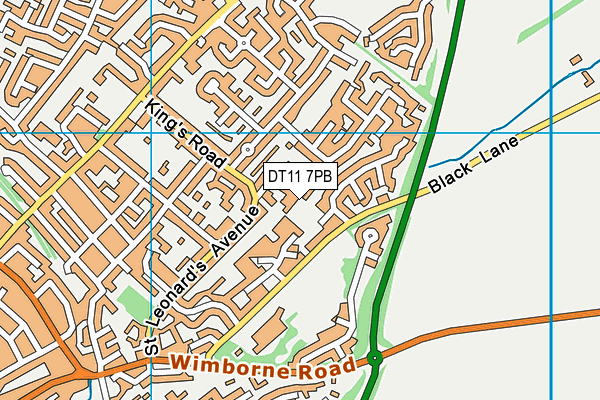 DT11 7PB map - OS VectorMap District (Ordnance Survey)