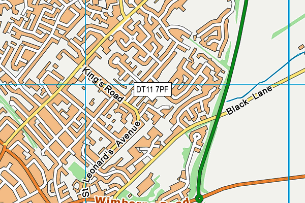 DT11 7PF map - OS VectorMap District (Ordnance Survey)