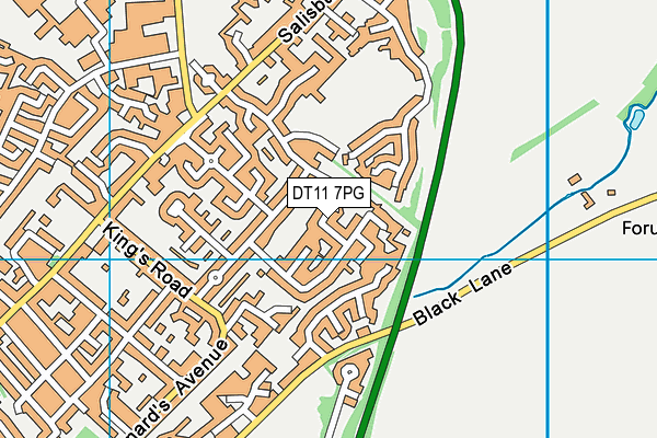 DT11 7PG map - OS VectorMap District (Ordnance Survey)