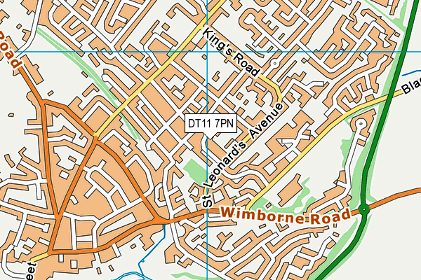 DT11 7PN map - OS VectorMap District (Ordnance Survey)