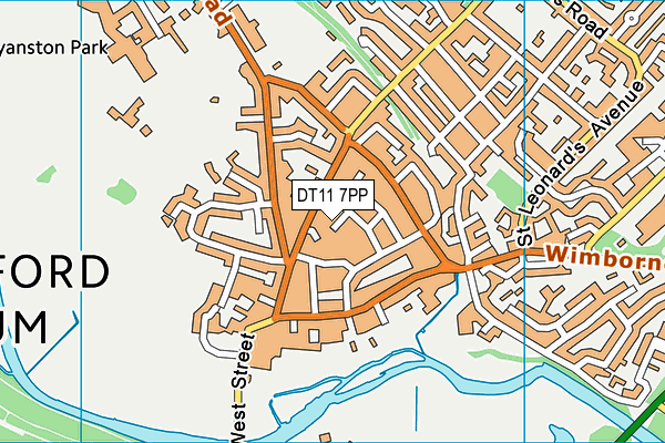 DT11 7PP map - OS VectorMap District (Ordnance Survey)