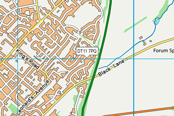 DT11 7PQ map - OS VectorMap District (Ordnance Survey)