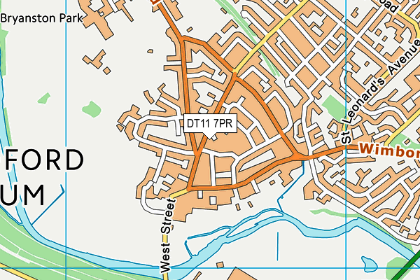 DT11 7PR map - OS VectorMap District (Ordnance Survey)