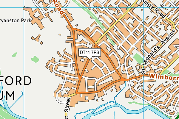 DT11 7PS map - OS VectorMap District (Ordnance Survey)