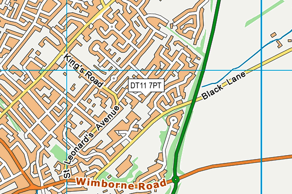 DT11 7PT map - OS VectorMap District (Ordnance Survey)