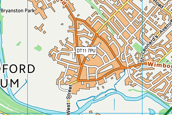 DT11 7PU map - OS VectorMap District (Ordnance Survey)