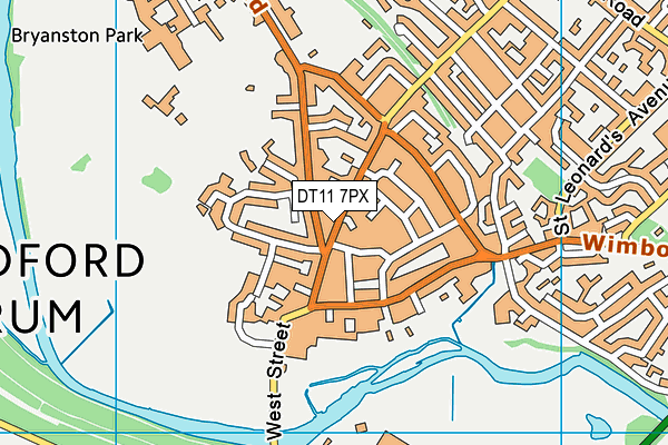 DT11 7PX map - OS VectorMap District (Ordnance Survey)