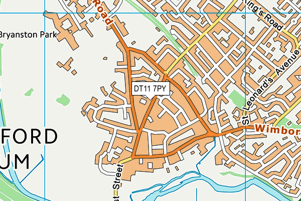 DT11 7PY map - OS VectorMap District (Ordnance Survey)