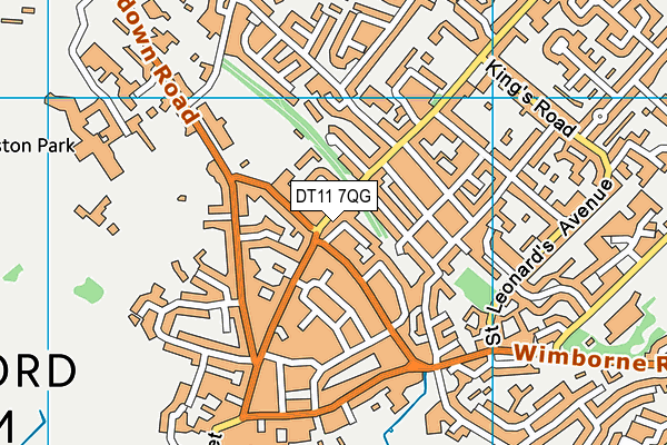 DT11 7QG map - OS VectorMap District (Ordnance Survey)