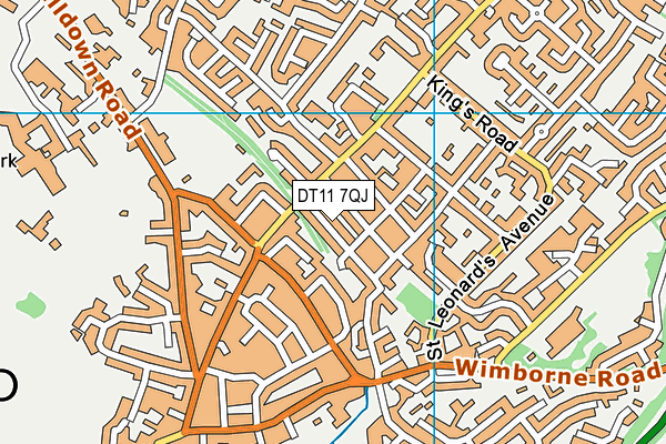 DT11 7QJ map - OS VectorMap District (Ordnance Survey)