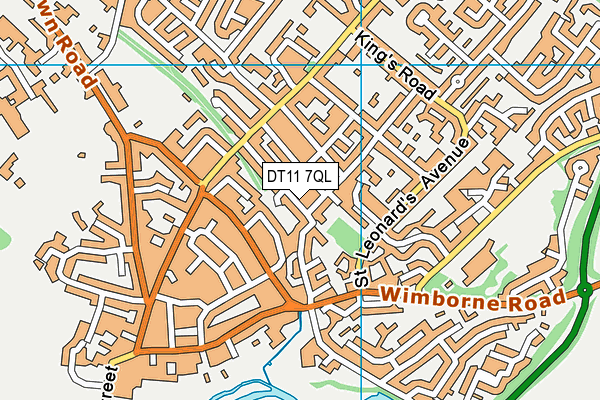 DT11 7QL map - OS VectorMap District (Ordnance Survey)