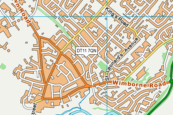 DT11 7QN map - OS VectorMap District (Ordnance Survey)