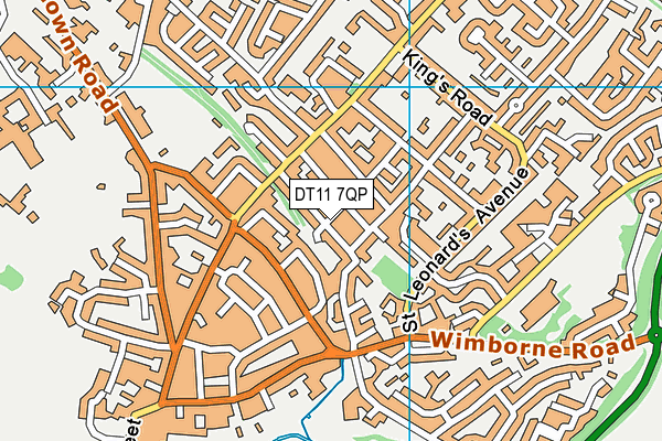 DT11 7QP map - OS VectorMap District (Ordnance Survey)