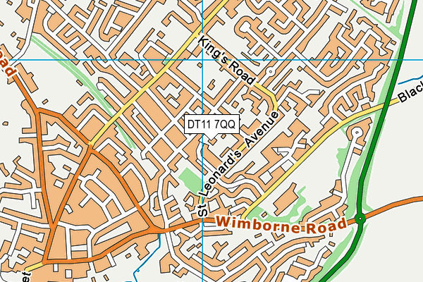 DT11 7QQ map - OS VectorMap District (Ordnance Survey)