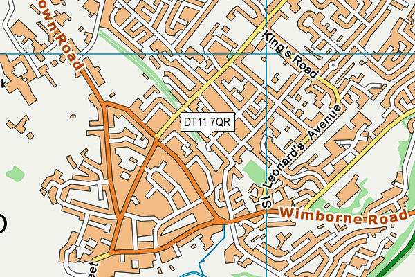 DT11 7QR map - OS VectorMap District (Ordnance Survey)