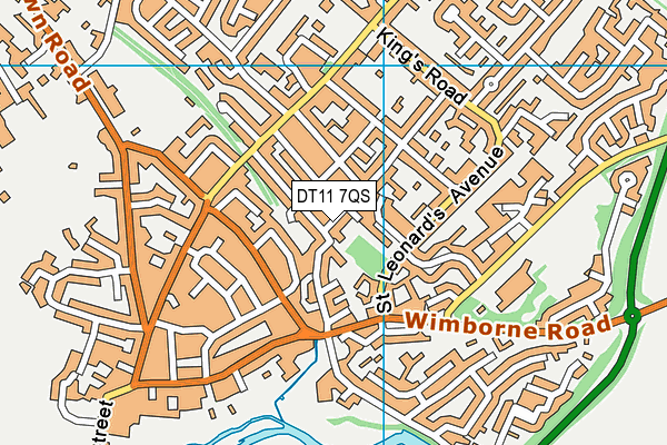 DT11 7QS map - OS VectorMap District (Ordnance Survey)