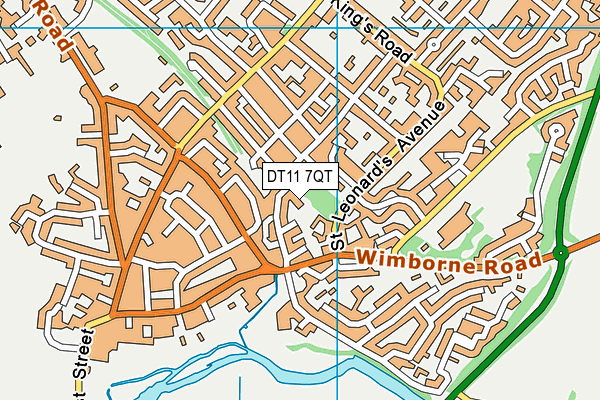 DT11 7QT map - OS VectorMap District (Ordnance Survey)