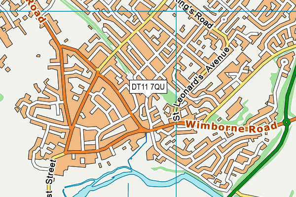 DT11 7QU map - OS VectorMap District (Ordnance Survey)