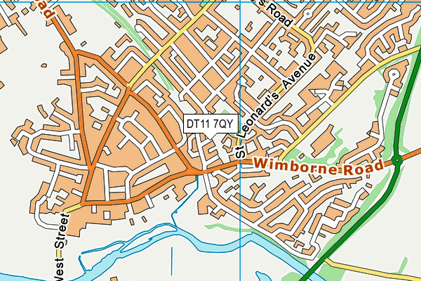 DT11 7QY map - OS VectorMap District (Ordnance Survey)