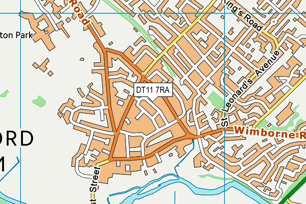 DT11 7RA map - OS VectorMap District (Ordnance Survey)