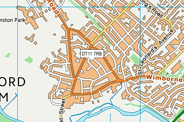 DT11 7RB map - OS VectorMap District (Ordnance Survey)